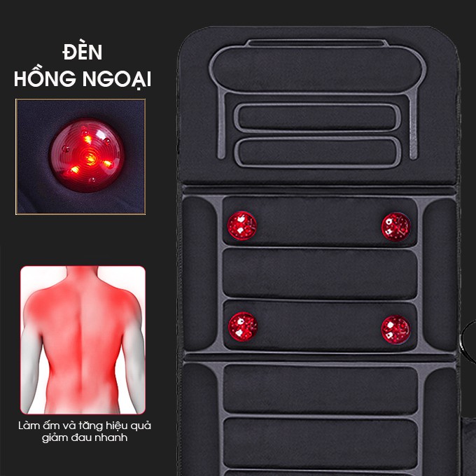 Nệm massage toàn thân Fuki Japan FK-M799 (tích hợp nhiệt và đèn hồng ngoại)